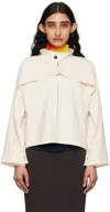 132 5. ISSEY MIYAKE OFF-WHITE FLAT TUCK JACKET