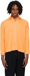 132 5. Issey Miyake Orange Relaxed Shirt In 33-marigold