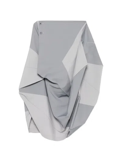 132 5. Issey Miyake Panelled Geometric-pleat Maxi Skirt In Gray
