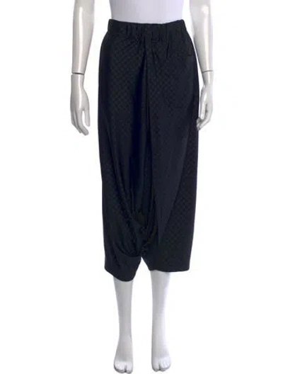 Pre-owned 132 5. Issey Miyake Patterned Wide Leg Pants In Black