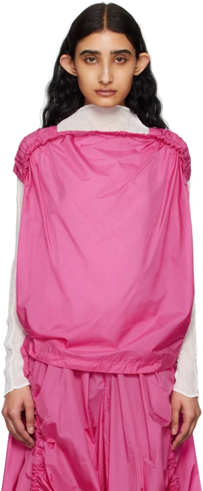 132 5. Issey Miyake Pink Gathered Balloon Tank Top