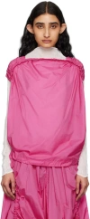 132 5. Issey Miyake Pink Gathered Balloon Tank Top In 22 Pink
