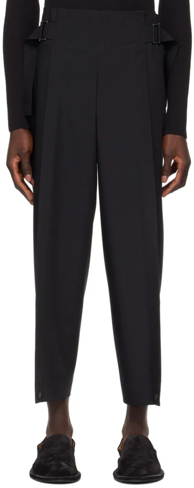 132 5. Issey Miyake Black Two-pocket Trousers In 15-black