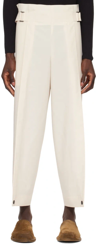 132 5. Issey Miyake Off-white Two-pocket Trousers In 03-ivory