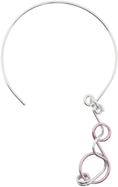 132 5. Issey Miyake Silver & Pink Bubble Wands Necklace In 22 Pink