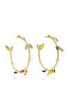 GRIPOIX BAMBOO CREOLE 24K GOLD-PLATED BRASS AND POURED GLASS PIERCED EARRINGS,GP-BAM-BO-01