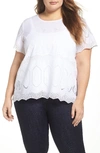 VINCE CAMUTO SCALLOP EYELET BLOUSE,9428059
