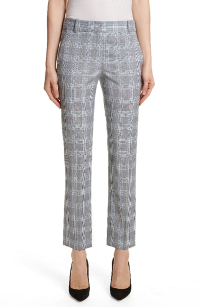 Theory Maple-check 2 Straight-leg Ankle Trousers In Multi
