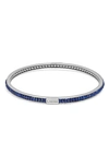 Lagos Sterling Silver Caviar Icon Lapis Beaded Bangle Bracelet In Silver/lapis
