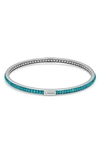 Lagos Sterling Silver Caviar Icon Turquoise Beaded Bangle Bracelet In Silver/ Turquoise