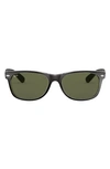 Ray Ban 58mm Rectangular Wayfarer Sunglasses In Black/ Crystal