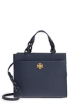 TORY BURCH KIRA SMALL LEATHER TOTE - BLUE,45157