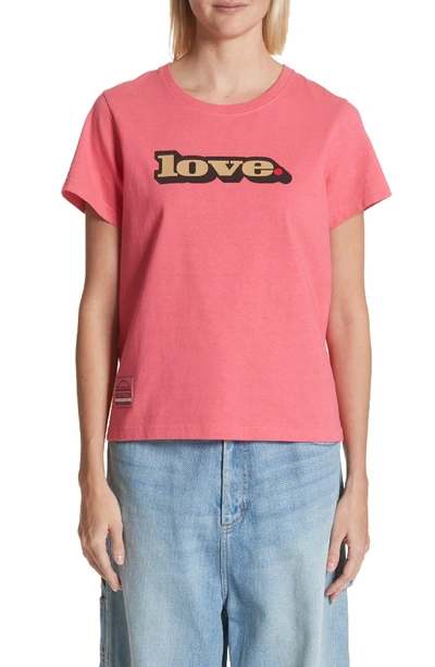 Marc Jacobs Classic Crewneck Short-sleeve Tee With Love In Hot Pink