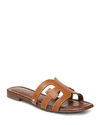 Sam Edelman Bay Womens Cut-out Slip On Slide Sandals In Saddle