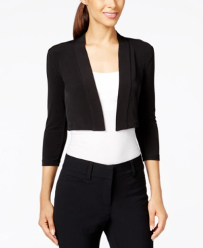 Calvin Klein Three-quarter-sleeve Bolero Cardigan In Black