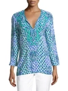 LILLY PULITZER AMELIA ISLAND EMBROIDERY BLOUSE