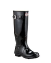 Hunter Original Back Adjustable Gloss Rain Boot In Black