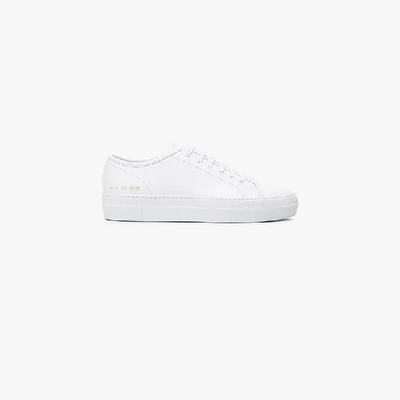 Common Projects White Tournament Low Top Leather Sneakers