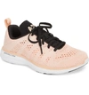 Apl Athletic Propulsion Labs Athletic Propulsion Labs Women's Techloom Pro Knit Lace Up Sneakers In Blush/ Black/ White