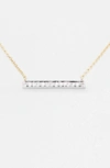 Dana Rebecca Designs 14k White & Yellow Gold Sylvie Rose Medium Bar Necklace With Diamonds In Yellow Gold