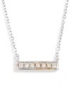 Dana Rebecca Designs 14k White Gold Sylvie Rose Mini Bar Necklace With Diamonds In White Gold
