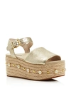 KENNETH COLE WOMEN'S INDRA LEATHER EMBELLISHED ESPADRILLE PLATFORM WEDGE SANDALS,KLS8068MB