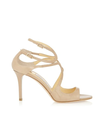 Jimmy Choo Ivette 85 Patent Sandals In Neutral