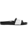 ISABEL MARANT Hellea smooth and cracked mirrored-leather slides