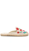 SOLUDOS SOLUDOS IBIZA EMBROIDERED MULE IN BEIGE.,SOLU-WZ244