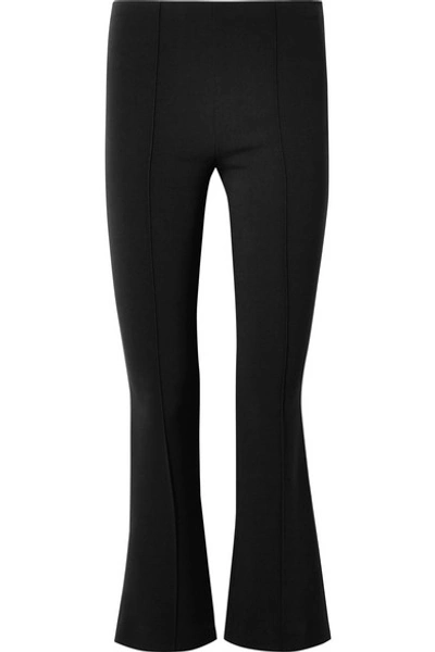 The Row Beca Pintuck Flared-leg Pants In Black