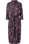 MARC JACOBS BELTED PRINTED JERSEY MIDI DRESS