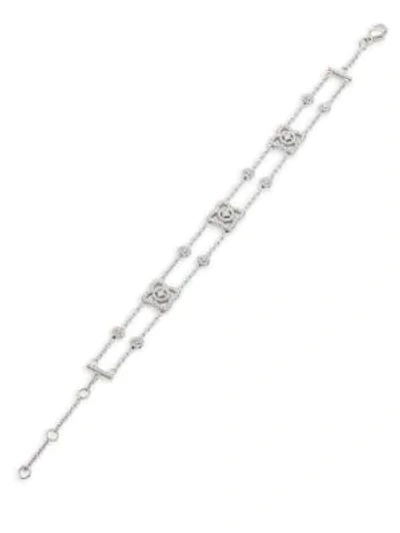 De Beers Enchanted Lotus Diamond Bracelet In White Gold