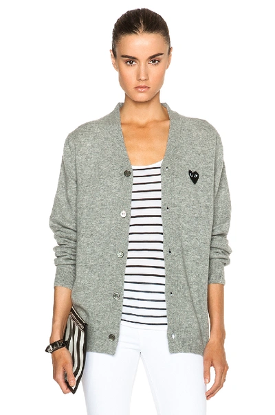 COMME DES GARÇONS PLAY WOOL BLACK HEART EMBLEM CARDIGAN,CDES-WK3