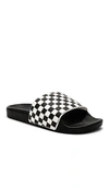 Vans Checkerboard-print Open-toe Sandals In Checkerboard White