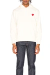 COMME DES GARÇONS PLAY ZIP POLY HOODIE WITH RED EMBLEM,CDES-MO8