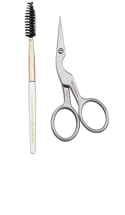 TWEEZERMAN BROW SHAPING SCISSORS & BRUSH,TEZE-WU6