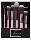 LUXIE LUXIE ROSE GOLD FACE BRUSH SET IN PINK.,LUXR-WU15