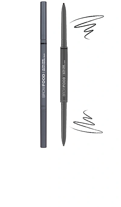 Lashfood Browfood Ultra Fine Brow Pencil Duo In Charcoal