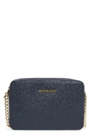 Michael Michael Kors 'large Jet Set' East/west Saffiano Crossbody Bag - Blue In Admiral
