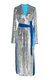 ATTICO SEQUINED VELVET ROBE DRESS,657035