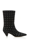 Attico Crystal-embellished Calf-length Boots In Black