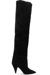 SAINT LAURENT ERA SUEDE KNEE BOOTS