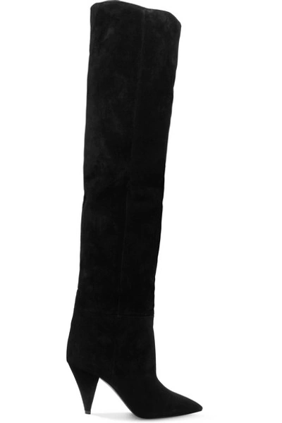 Saint Laurent Era Over-the-knee Leather Boots In Black