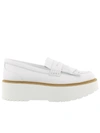 Hogan Platform Fringed Loafers In White