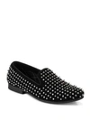 STEVE MADDEN Dreemz Studded Suede Smoking Slippers,0400089651043