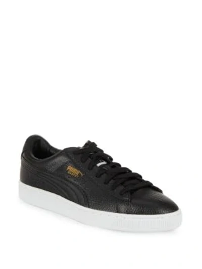 Puma Basket Leather Lace-up Trainers In Black