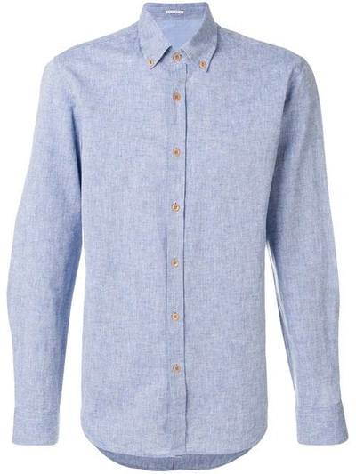 Homecore Contrast Button Tokyo Shirt In Blue