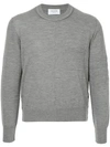 THOM BROWNE CREWNECK PULLOVER WITH INSIDE OUT GROSGRAIN PATCH POCKET IN FINE MERINO WOOL,MKA142A0001412550272