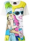 BOUTIQUE MOSCHINO colour-block print T-shirt,A1201084012762211