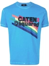 DSQUARED2 DSQUARED2 RAINBOW AND SLOGAN T-SHIRT - BLUE,S71GD0630S2242712761221